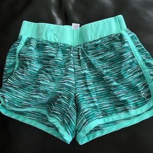 Justice Teal Striped Athletic Shorts